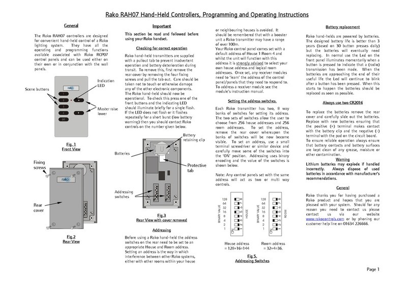 rako RAH07 Programming and operating instructions