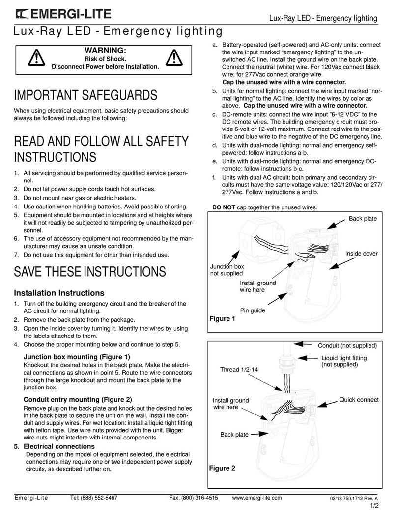 Emergi-Lite Lux-Ray LED User manual
