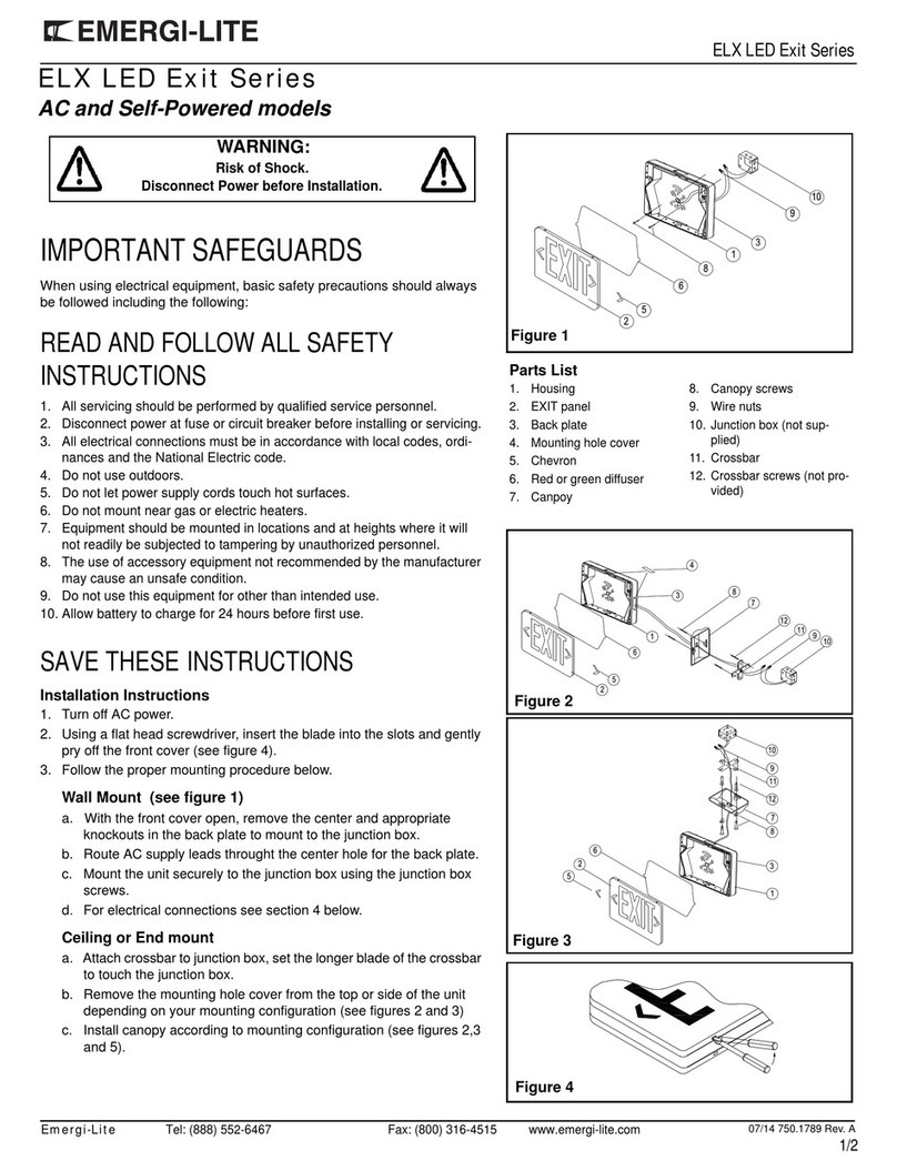 Emergi-Lite ELX LED Exit Series installation instructions