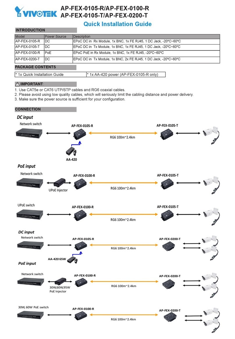 Vivotek AP-FEX-0105-R Quick installation guide