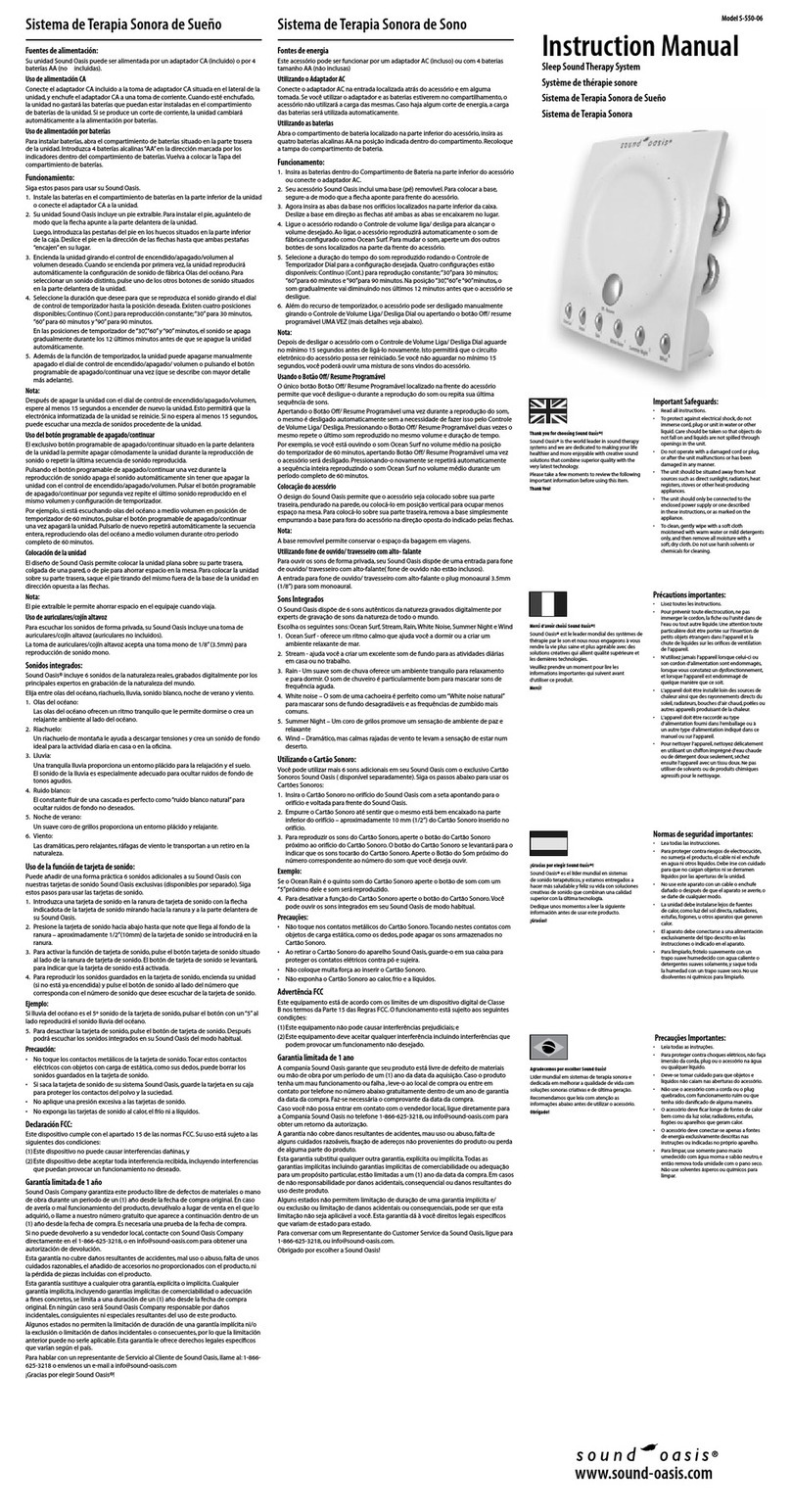 Sound Oasis S-550-06 instruction manual