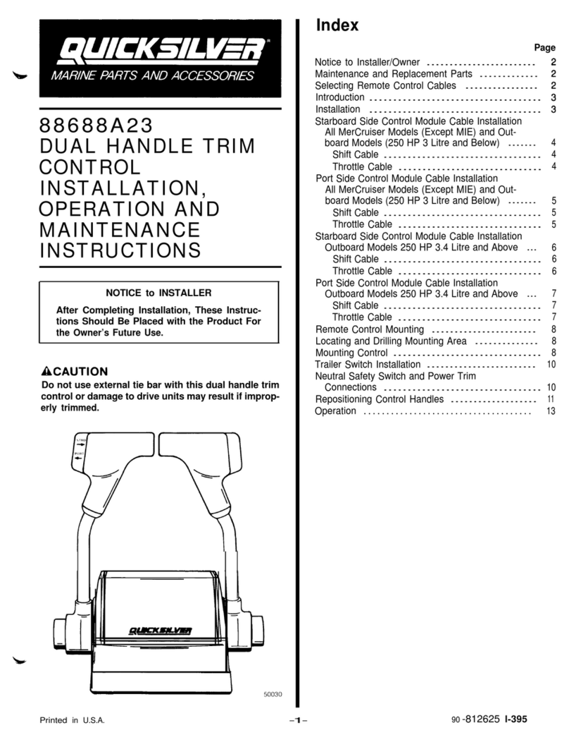 Quicksilver 88688A23 Installation, operation and maintenance instructions