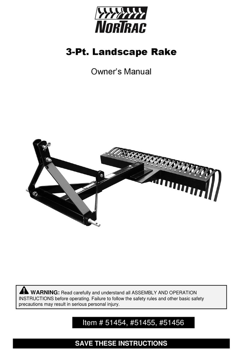 Nortrac 3-Pt. Landscape Rake owner's manual