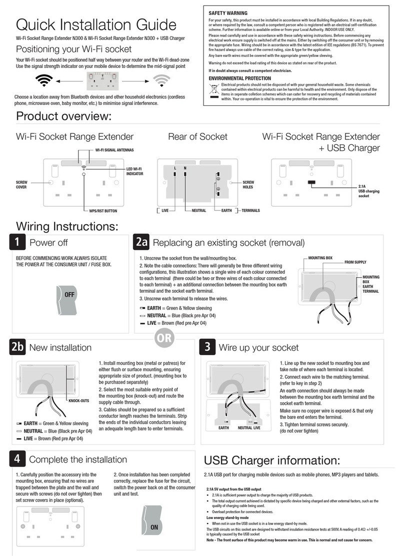 BG Electrical 922WR Quick installation guide
