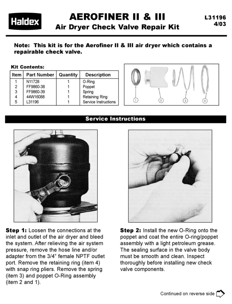 Haldex AEROFINER III Operating instructions