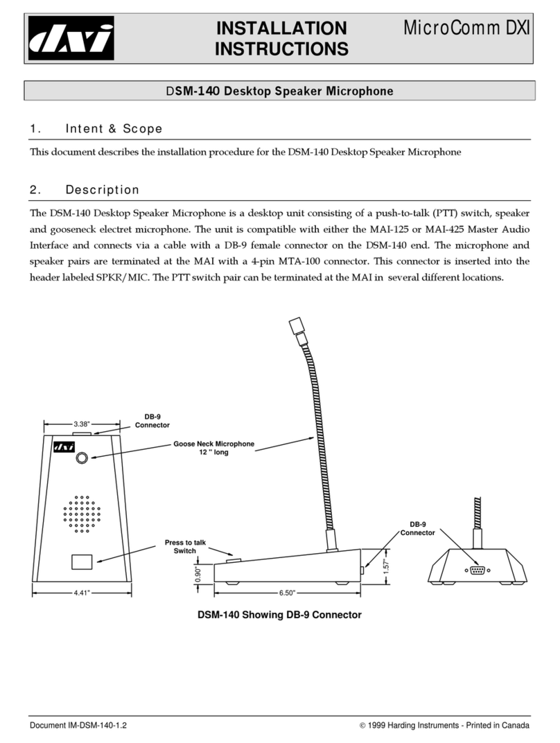 Harding Instruments MicroComm DXI DSM-140 installation instructions