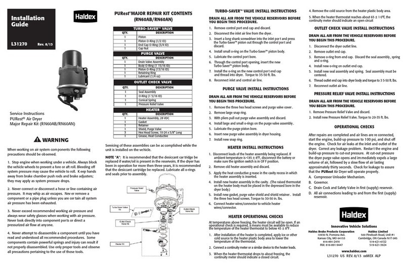 Haldex PURest RN60AB User manual