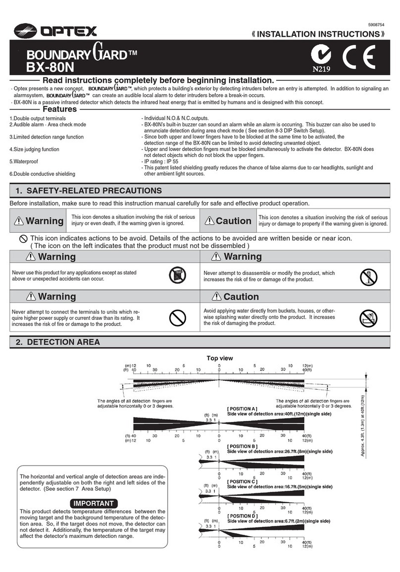 Optex Boundary Gard BX-80N installation instructions
