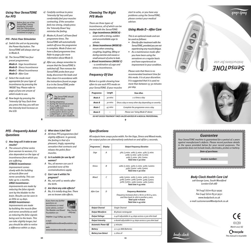 Body Clock Health Care SensaTONE Instructions for use