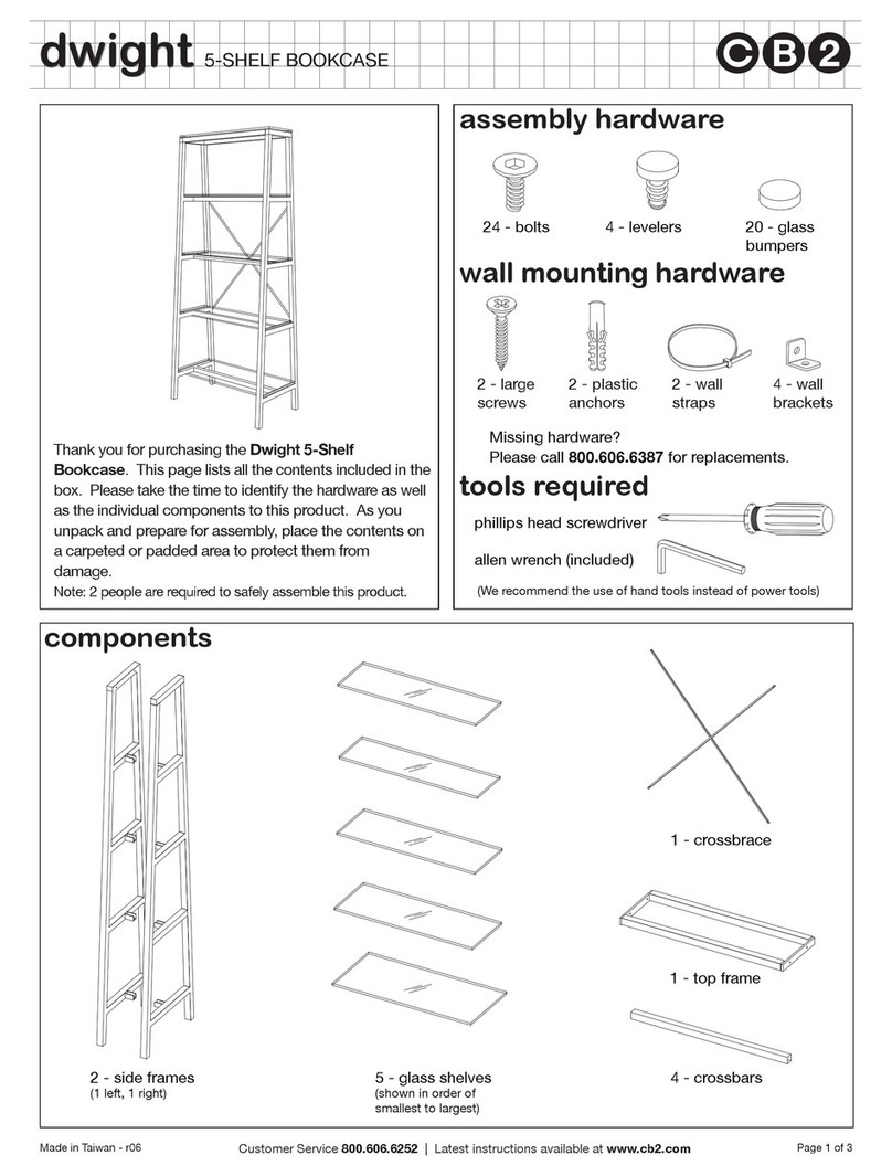CB2 Dwight 5-Shelf Bookcase Assembly instructions