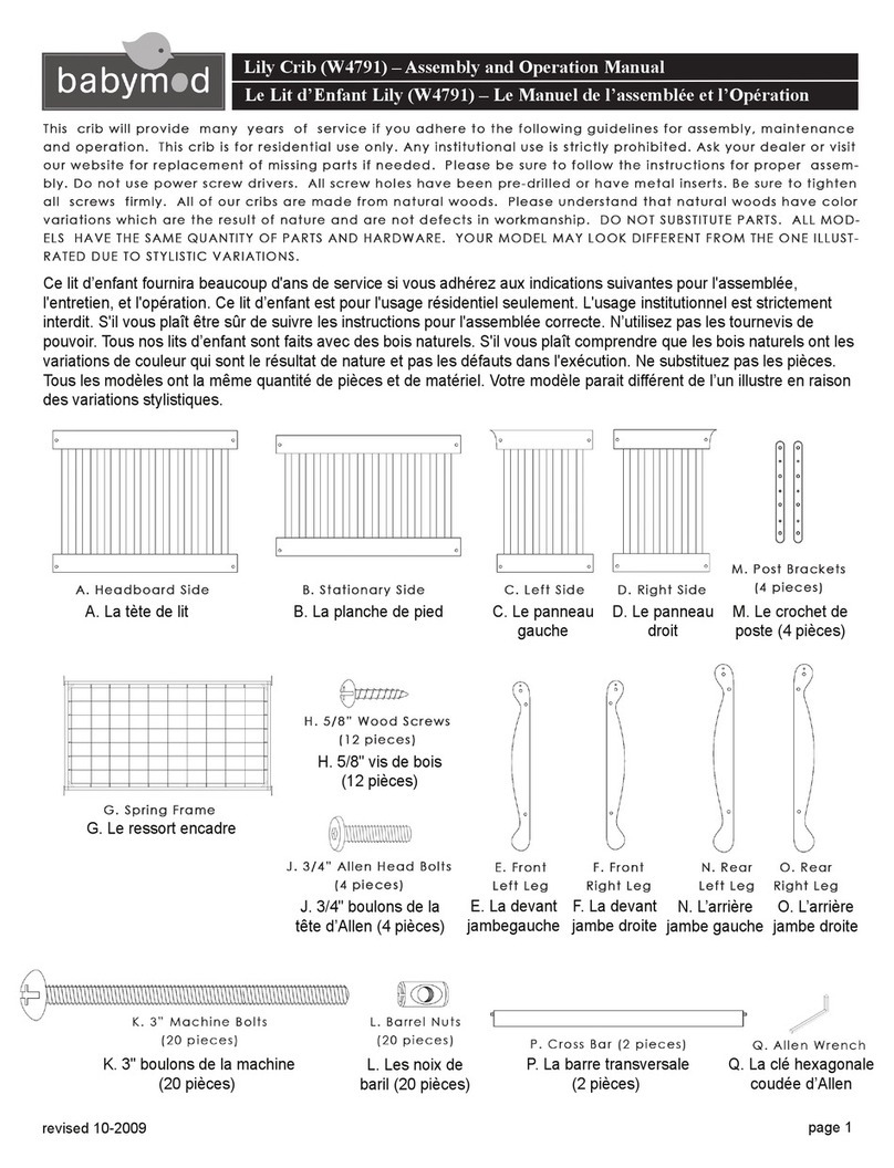 babymod Lily Crib Assembly and operation manual babymod Lily Crib Assembly and operation manual