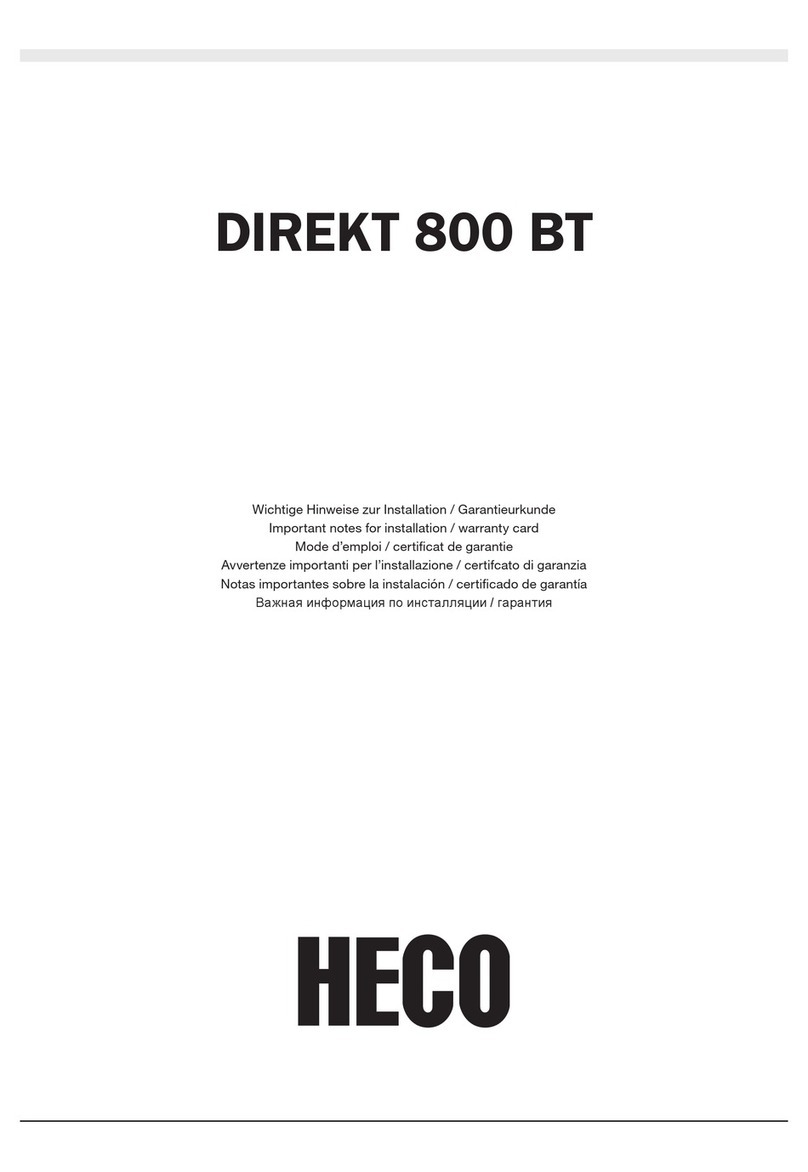Heco DIREKT 800 BT Important notes for installation & warranty card