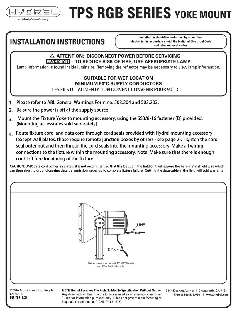 Hydrel TPS RGB SERIES installation instructions