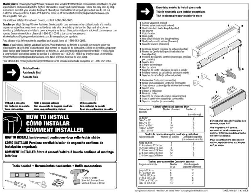 Bali Roller solar shade Instruction sheet