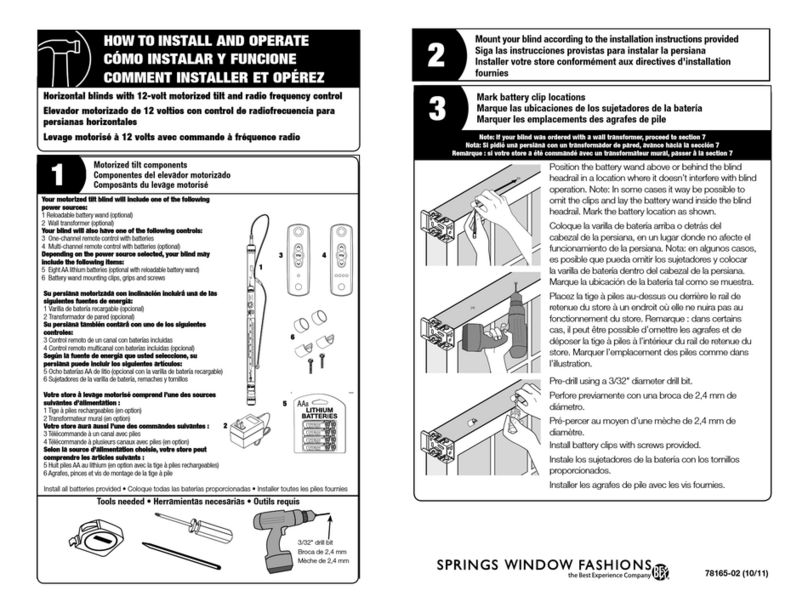 Bali Horizontal Blinds Instruction sheet
