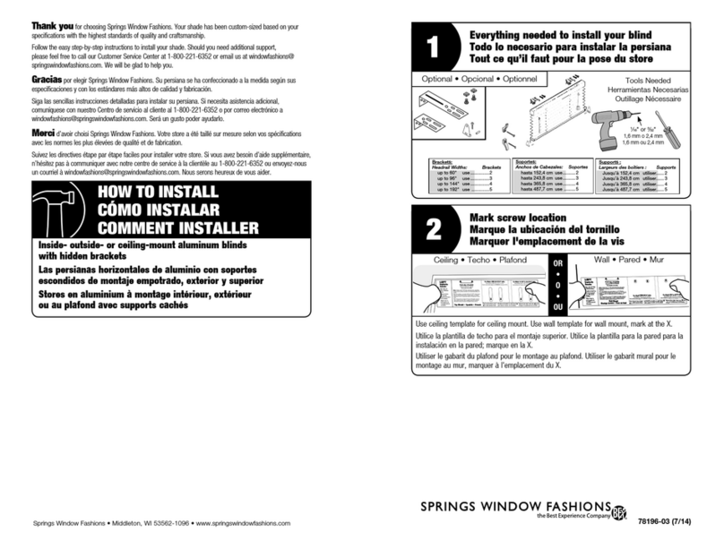 Bali Horizontal Blinds Instruction sheet