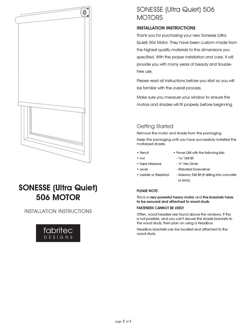 Fabritec designs Sonesse (Ultra Quiet) 506 Motor User manual Fabritec designs Sonesse (Ultra Quiet) 506 Motor User manual