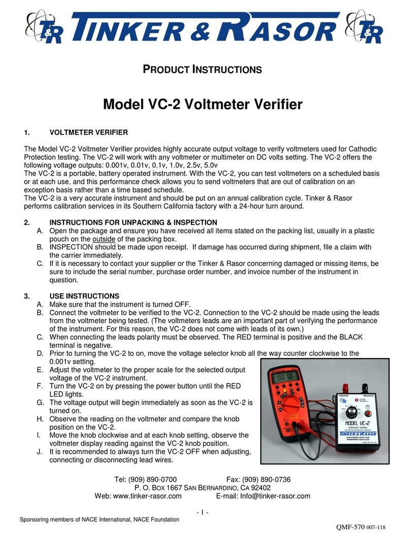Tinker & Rasor VC-2 Instruction sheet