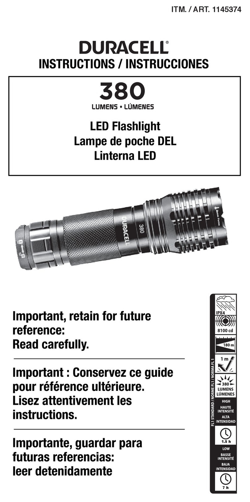 Duracell 1145374 User manual
