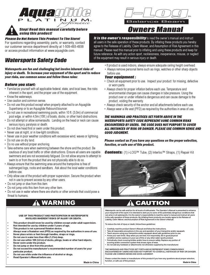 Aquaglide i-LOG owner's manual