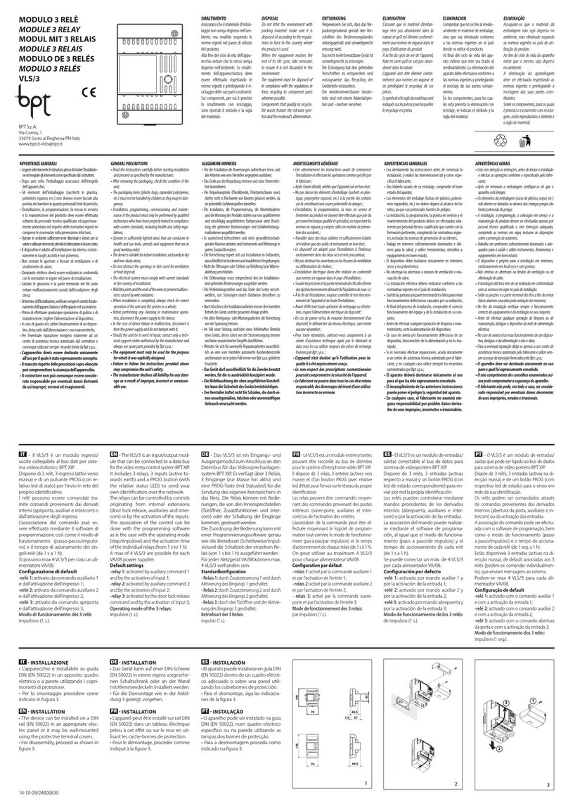 Bpt VLS/3 User manual