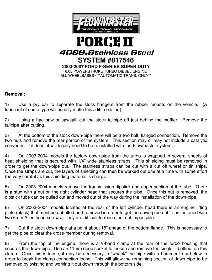 Flowmaster FORCE II 817546 installation manual