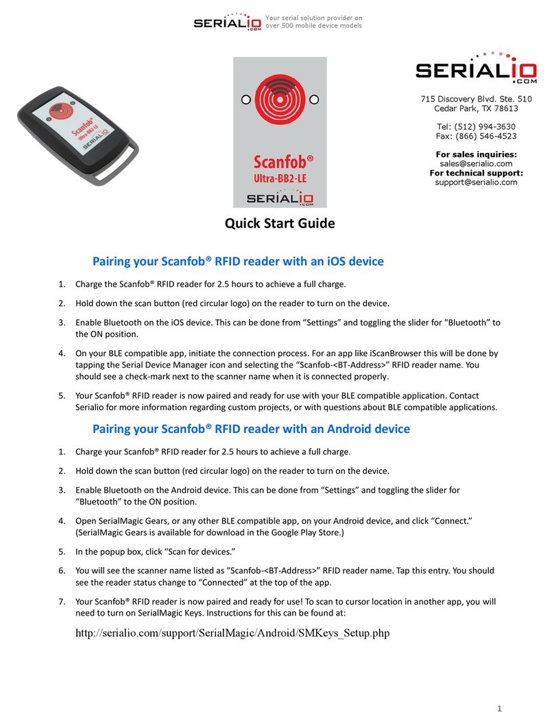 Serialio Scanfob Ultra-BB2-LE User manual