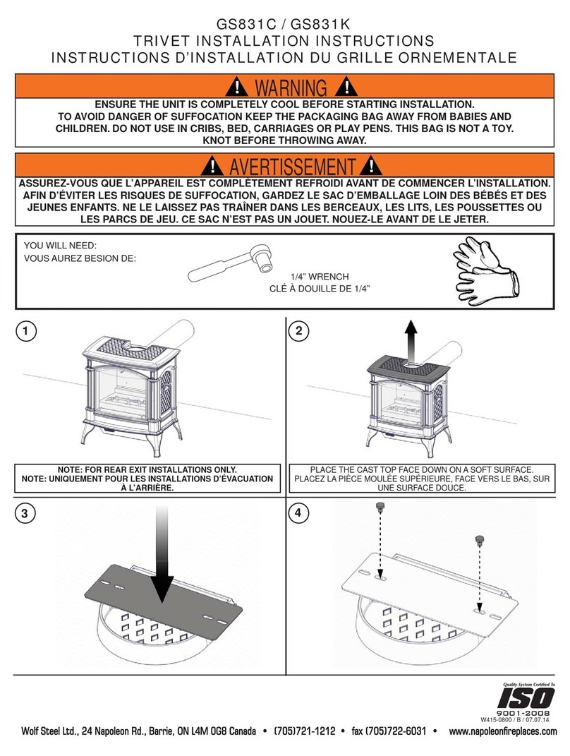 Napoleon GS831C installation instructions