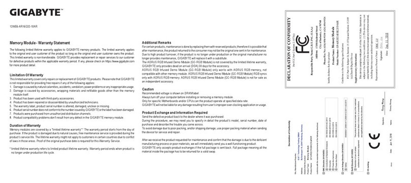 Gigabyte GP-AR32C16S8K2SU416R User manual