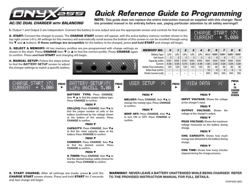 Duratrax ONYX 255 Quick programming guide