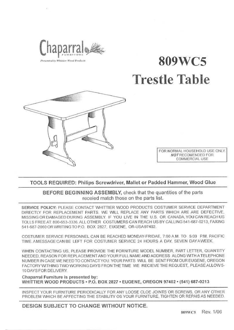 Chaparral Trestle Table Assembly instructions Chaparral Trestle Table Assembly instructions