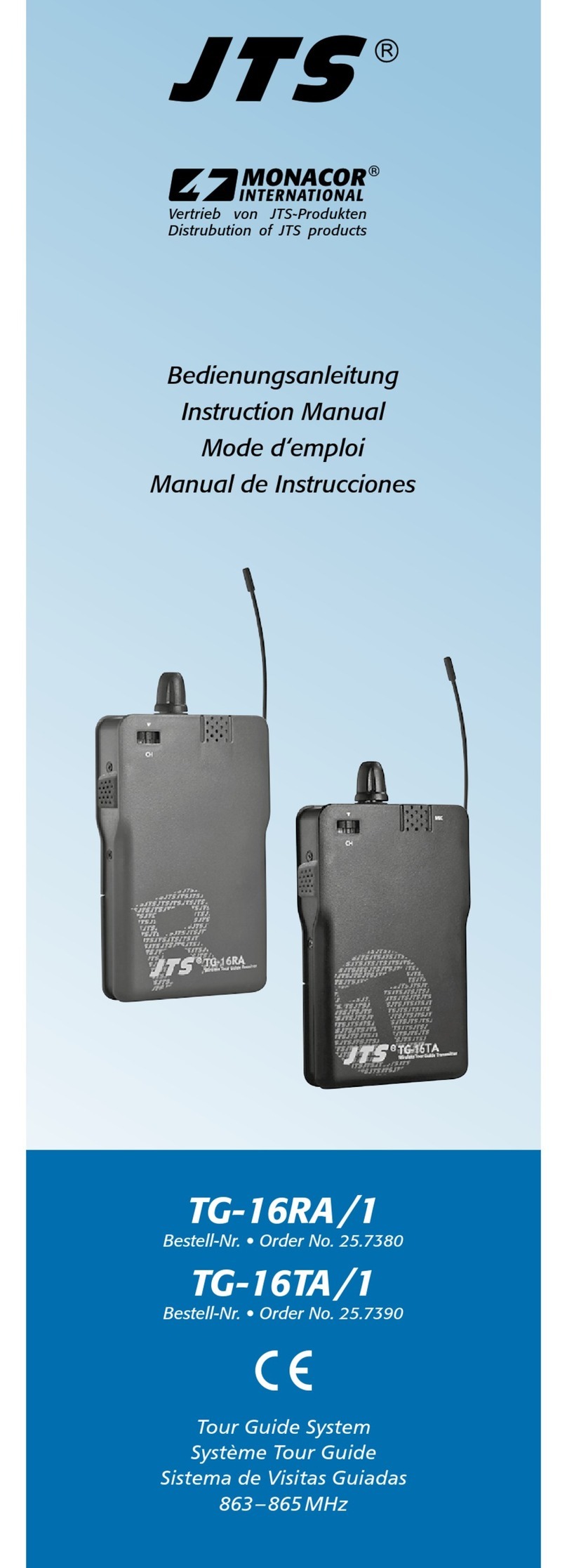 Monacor JTS TG-16RA/1 instruction manual