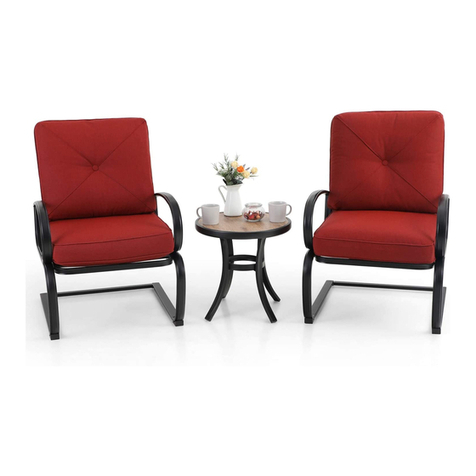 PHI VILLA Spring Chair Bistro Set with Cushion User manual PHI VILLA Spring Chair Bistro Set with Cushion User manual