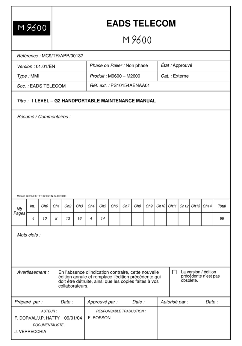 Eads Telecom G2 Service manual and maintenance instructions