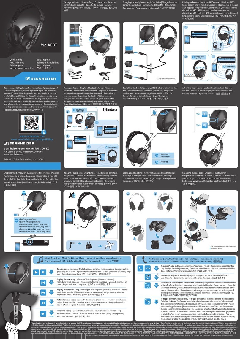 Sennheiser Momentum Wireless M2 AEBT User manual Sennheiser Momentum Wireless M2 AEBT User manual
