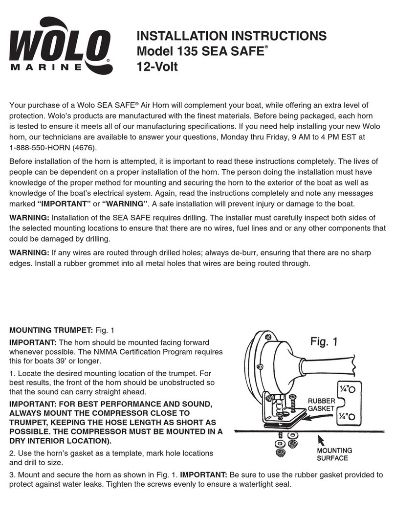 Wolo SEA SAFE 135 installation instructions