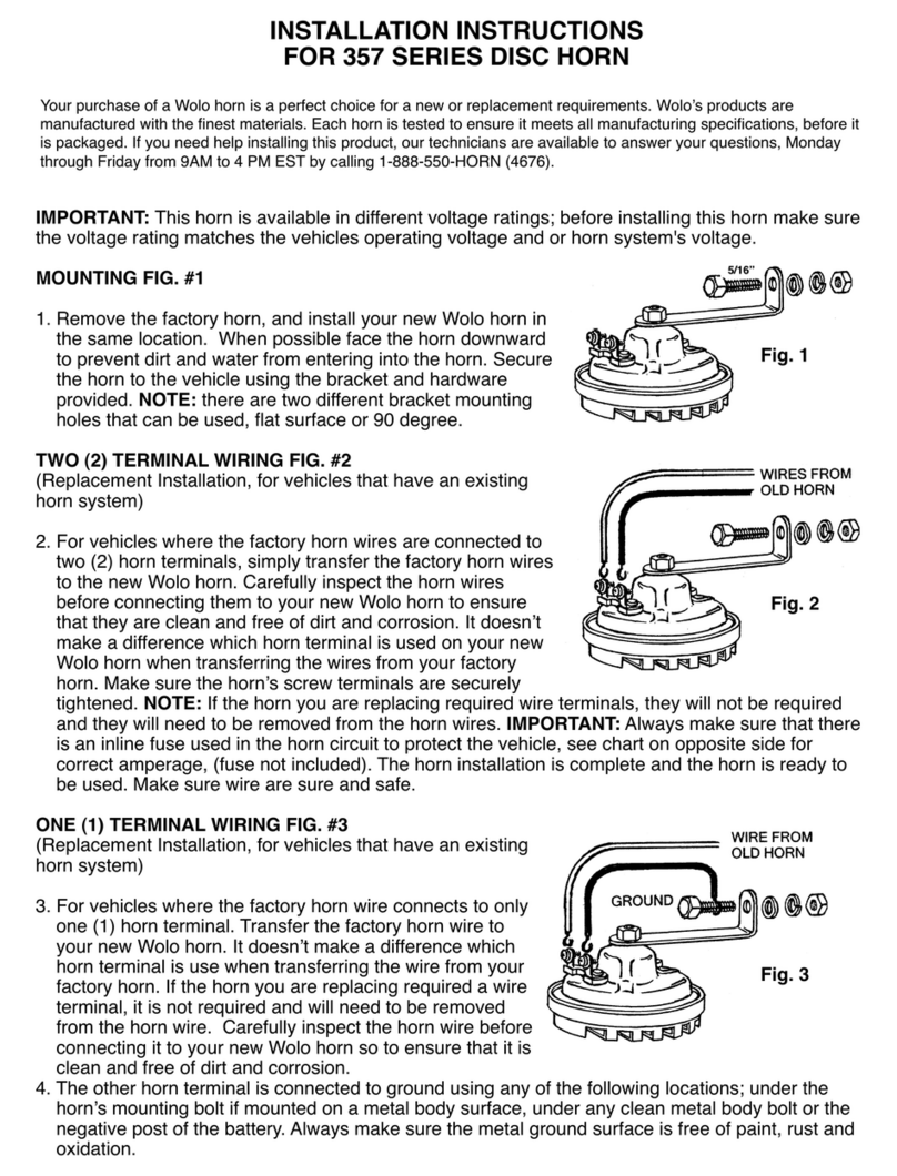 Wolo 357 SERIES installation instructions