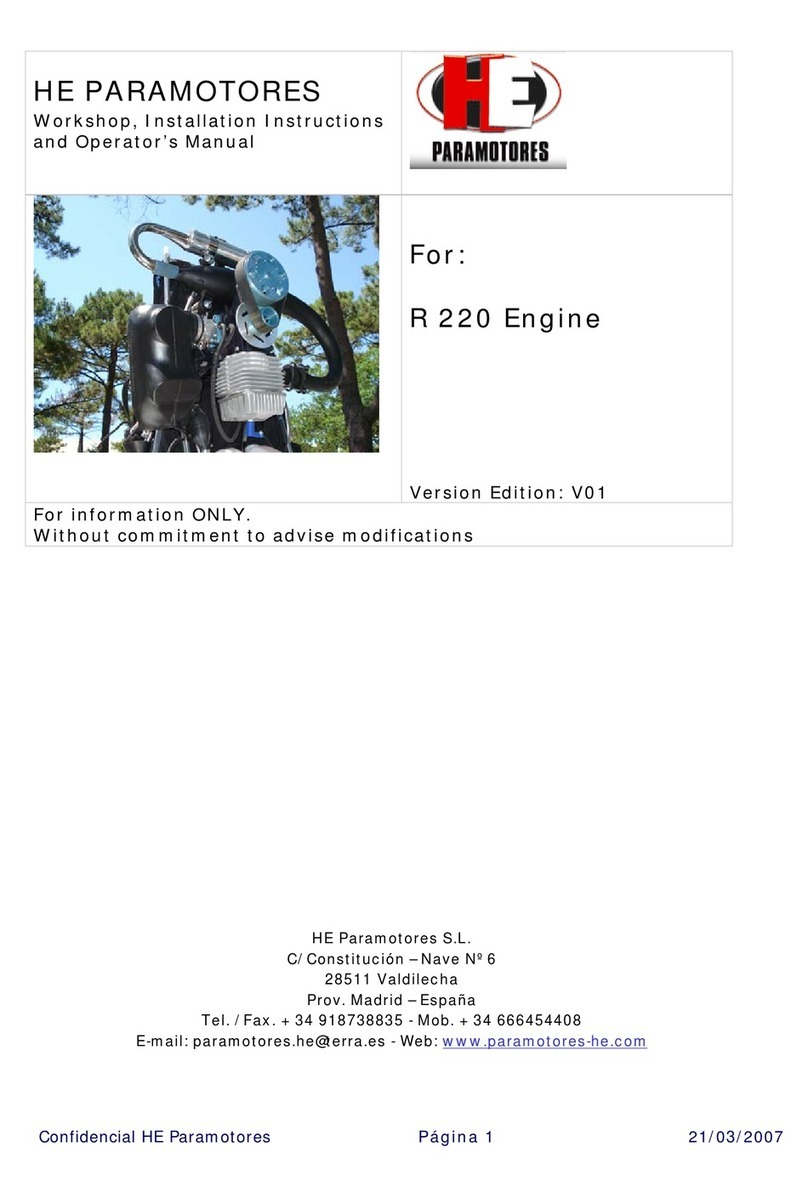 HE PARAMOTORES R 220 Installation and operator's manual