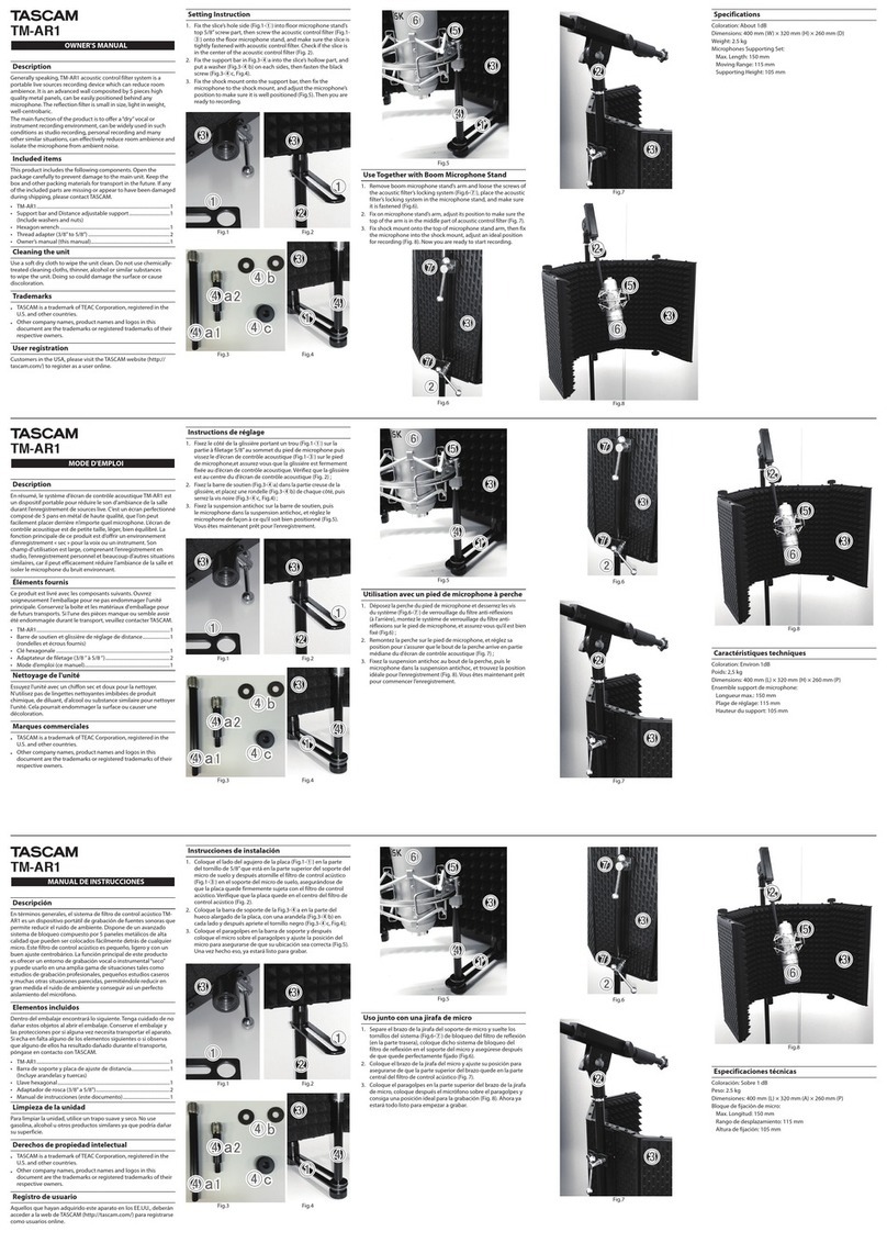 Tascam TM-AR1 owner's manual