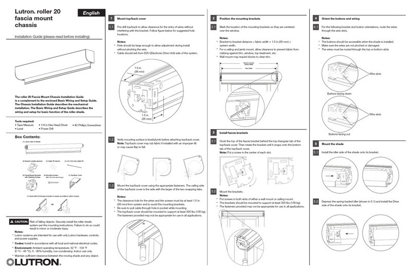 Lutron Electronics Roller 20 Operating and maintenance instructions Lutron Electronics Roller 20 Operating and maintenance instructions