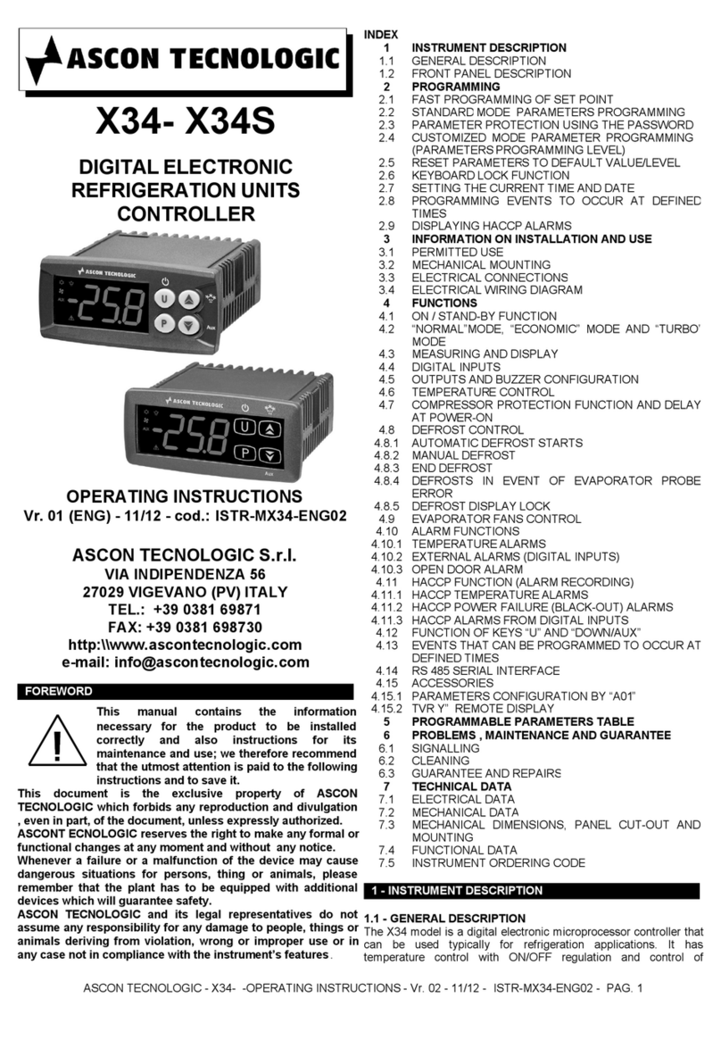 ascon X34S operating instructions