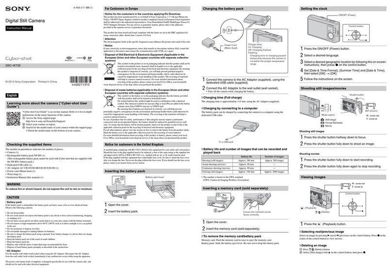 Sony Cyber-shot DSC-W730 User manual