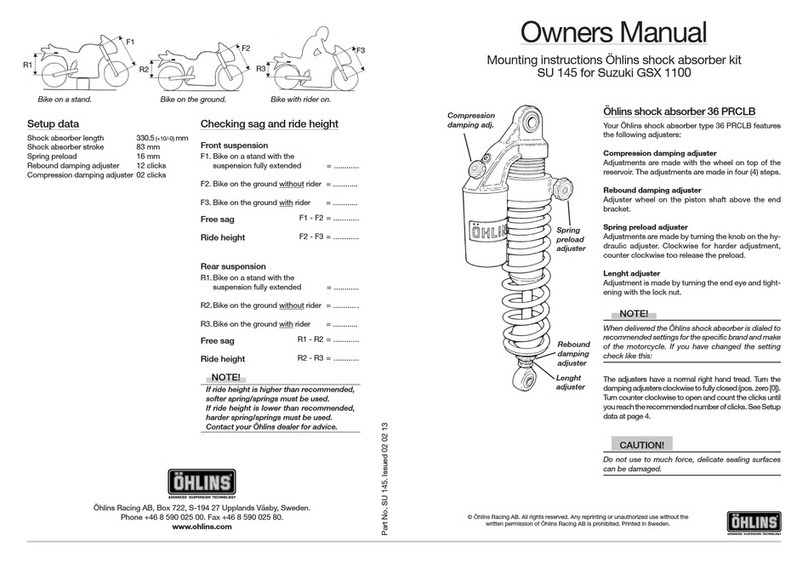 Ohlins SU 145 owner's manual