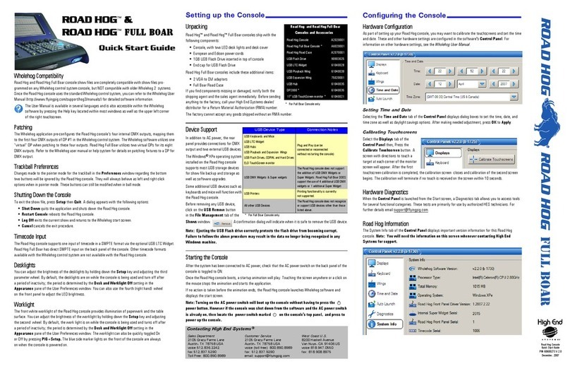 High End Systems ROAD HOG Operating and maintenance instructions