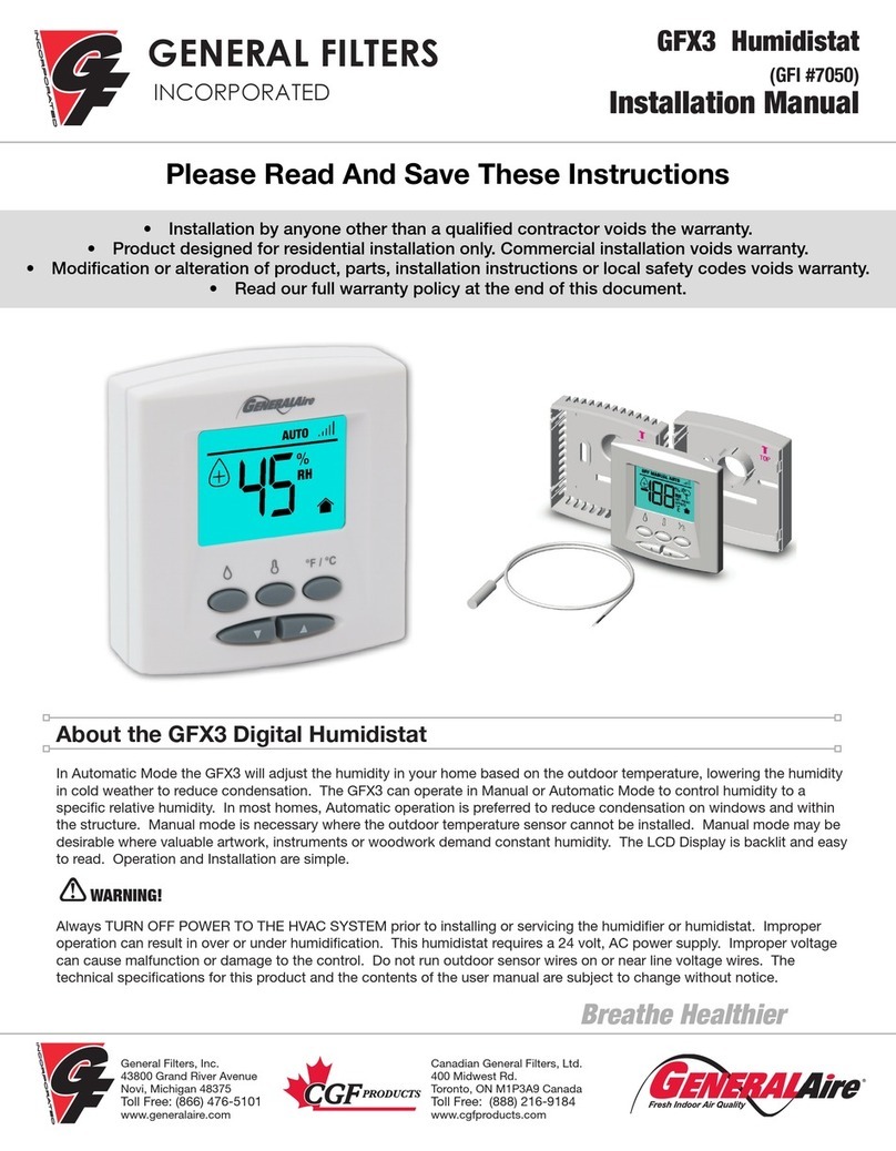 GeneralAire GFX3 User manual