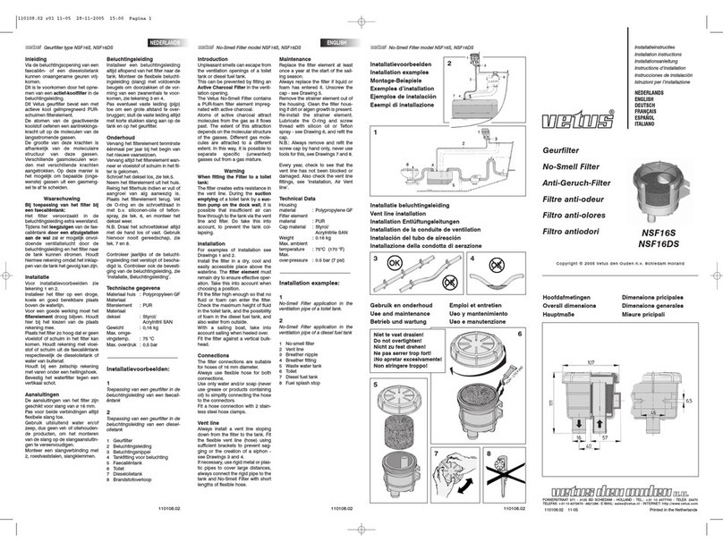 Vetus NSF16S installation instructions