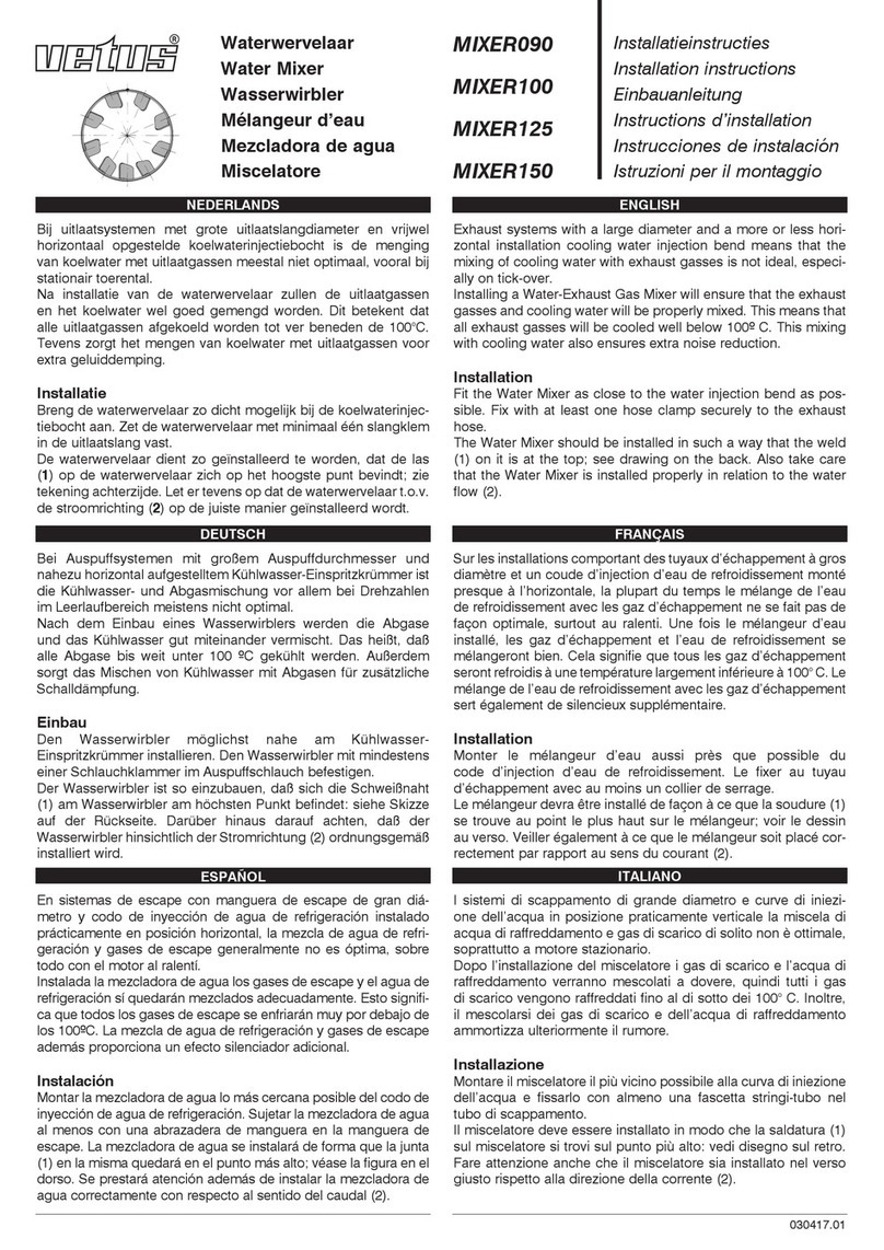Vetus MIXER090 installation instructions Vetus MIXER090 installation instructions