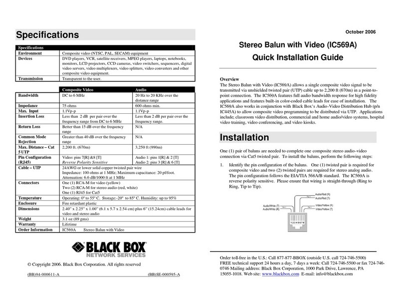 Black Box IC569A Quick installation guide