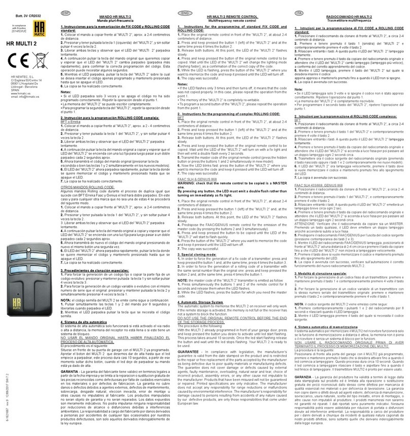 HR MULTI 2 User manual