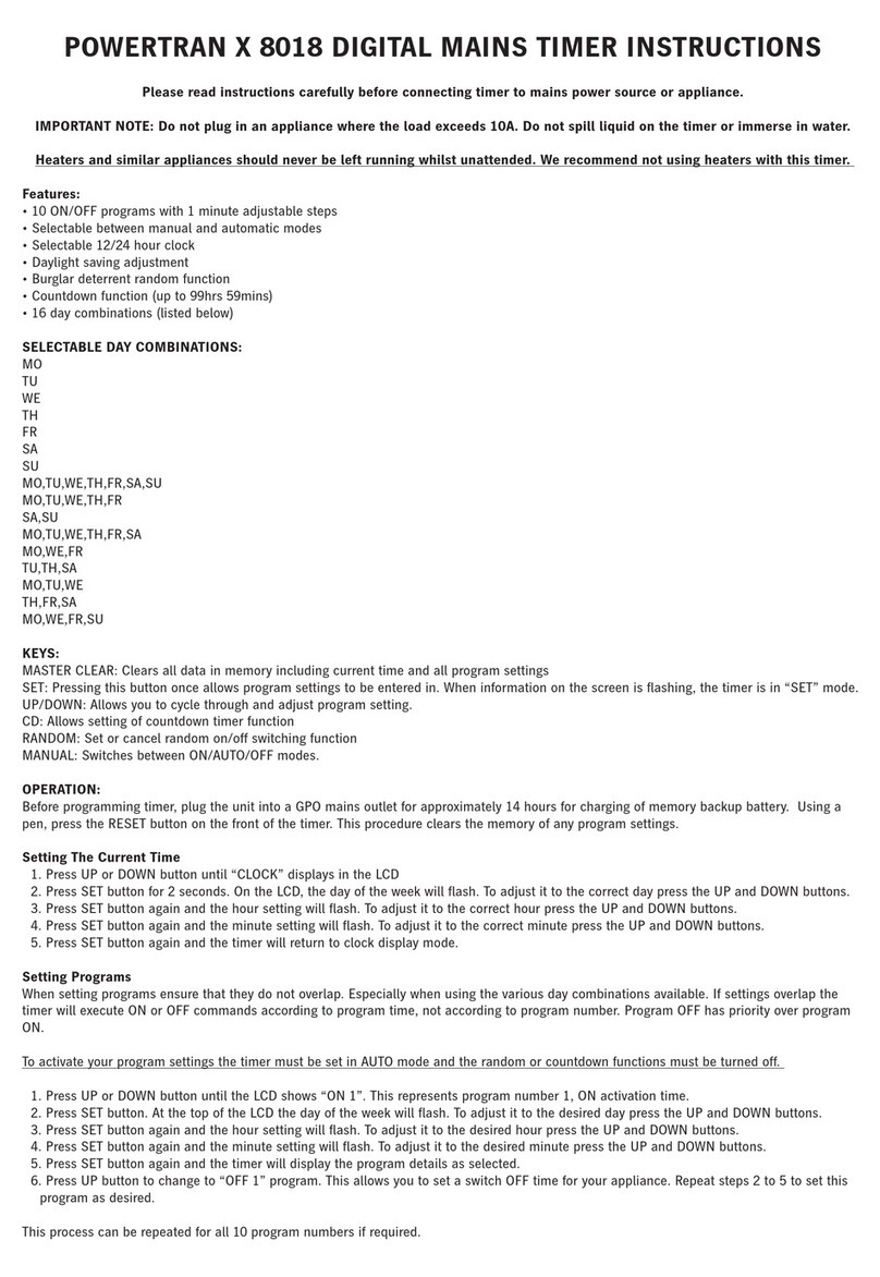PowerTran X 8018 instructions